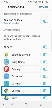 silent notifications s9