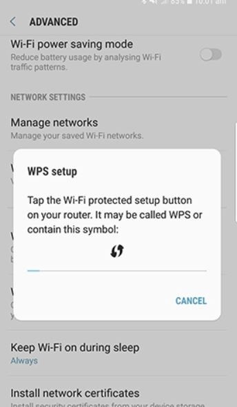how to connect to wps wifi using samsung jv 7
