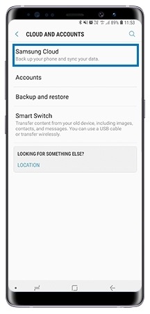 Tap Samsung Cloud
