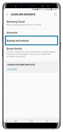 Tap Backup and restore