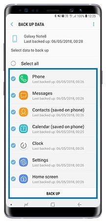 Select Apps to back up