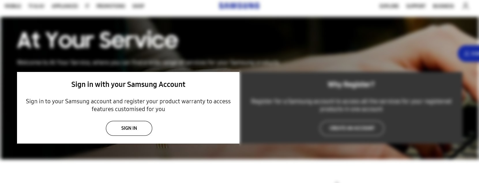 How to register Warranty At Your Service? Samsung SG