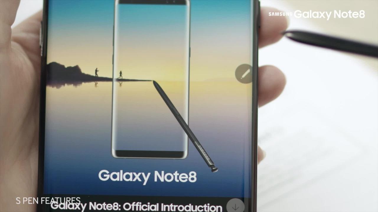 fungsi tombol pada s pen samsung note 8