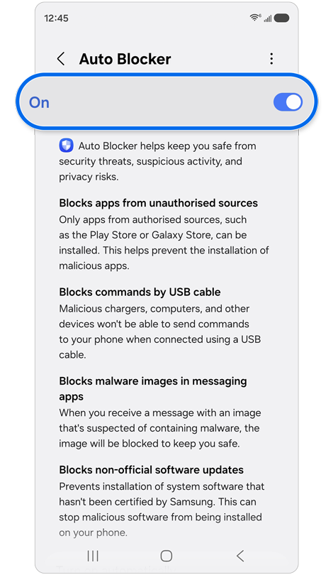 Protect your Galaxy device with the Auto Blocker feature | Samsung ...