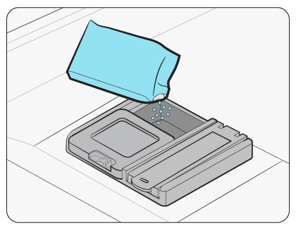 Detergent is being added to the main wash detergent compartment