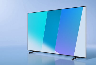 A Samsung Smart TV displaying different colors.