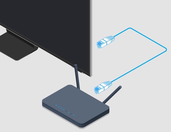 Your TV will automatically detect the wired connection. Select <b>OK</b> to acknowledge the successful connection.