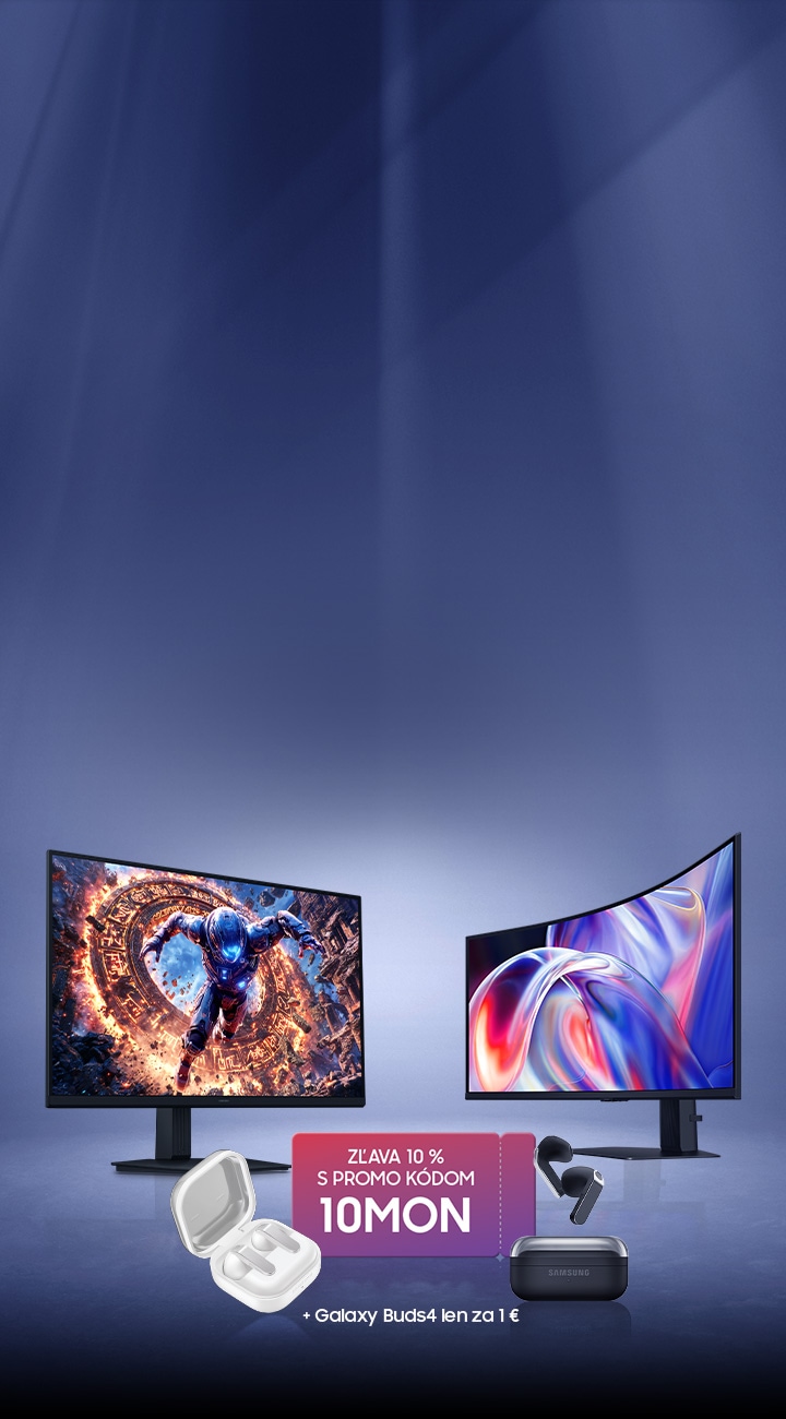 Monitor Odyssey so slúchadlami, myšou a klávesnicou. Darčekový kupón v hodnote až 200 $. Monitor ViewFinity s SSD a darčekový kupón v hodnote až 100 $.