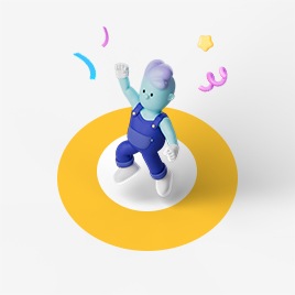 A Samsung Blue helper dances on an 'O' label.