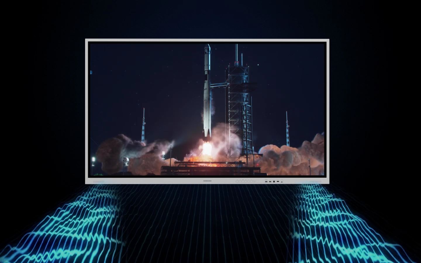 The sound output from the front two speakers and the rear two speakers of the Flip Pro is expressed as a wavelength.