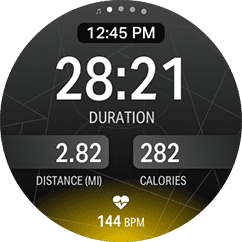 Endomondo app running on a Galaxy Watch Active2