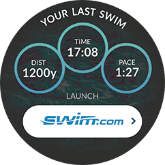 Swim.com App running on a Galaxy Watch Active2