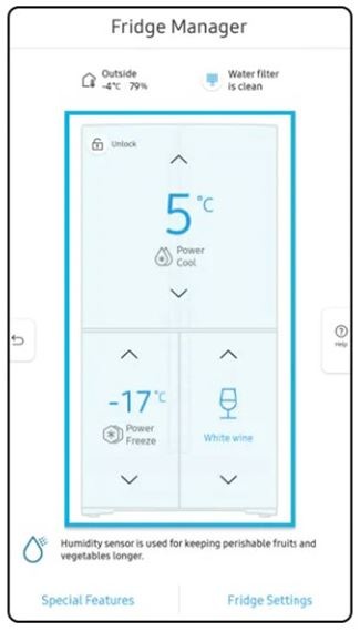 refrigerators temperature setting Samsung Thailand