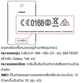 Find My Model And Serial Number | Samsung Thailand