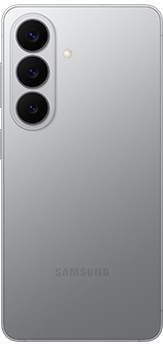 Galaxy S26’ün Gümüş modeli arkadan görülüyor.