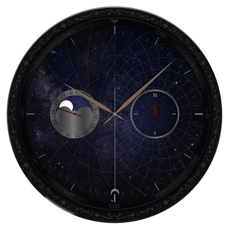 Galaxy Watch6 Classic Astro Edition dial highlighting moonphase
