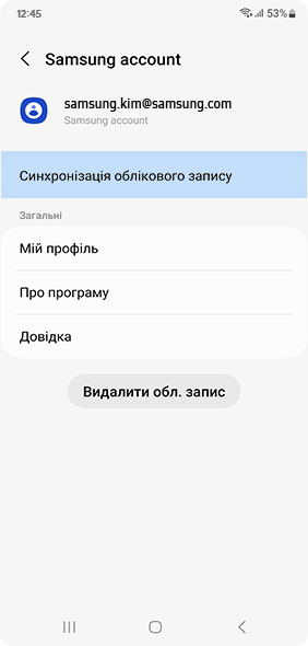 Pasirinkite meniu „Sinchroniuav. nustatymai“