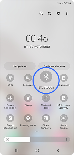 Spustelėkite Bluetooth piktogramą, kad išjungtumėte ir akumuliatorius būtų mažiau naudojamas