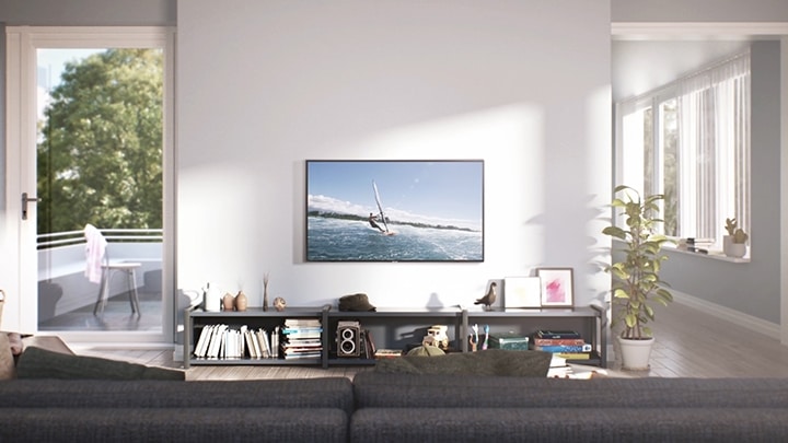 Téléviseur écran plat SAMSUNG avec fixation murale et té…