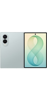 Galaxy Z Fold8 in Pistachio seen unfolded from the rear.