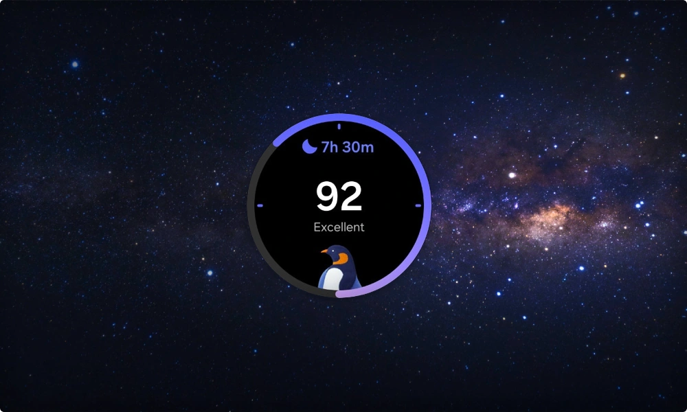 A Samsung Galaxy Watch face shows the Samsung Sleep Tracking feature