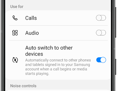 Tap the switch to adjust the features your device can use
