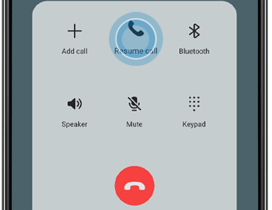 Tap the resume call button