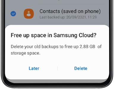 Choose whether to free up space in Samsung Cloud