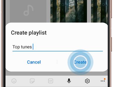 Give your playlist a name and tap Create to make the playlist