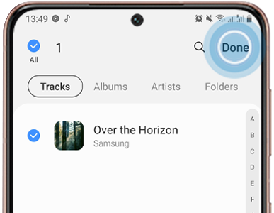 Tap the tracks that you want to add to the playlist and tap Done to save your playlist