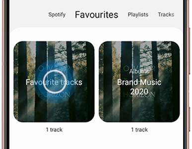 Tap favourite tracks to listen to a playlist of all your favourite tracks