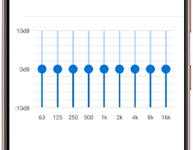 Create a custom equaliser by dragging the sliders up or down