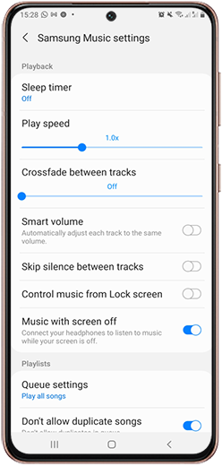 Tap a setting to find more about it, tap a switch to turn a feature on or off and drag a slider to change a setting 