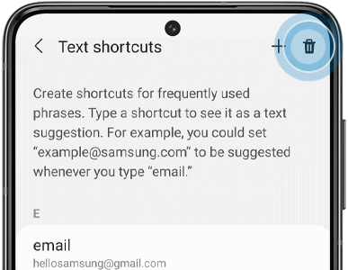 samsung text shortcuts