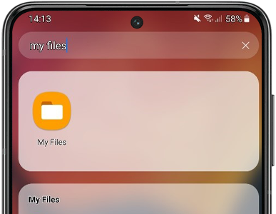 My files app shown on screen