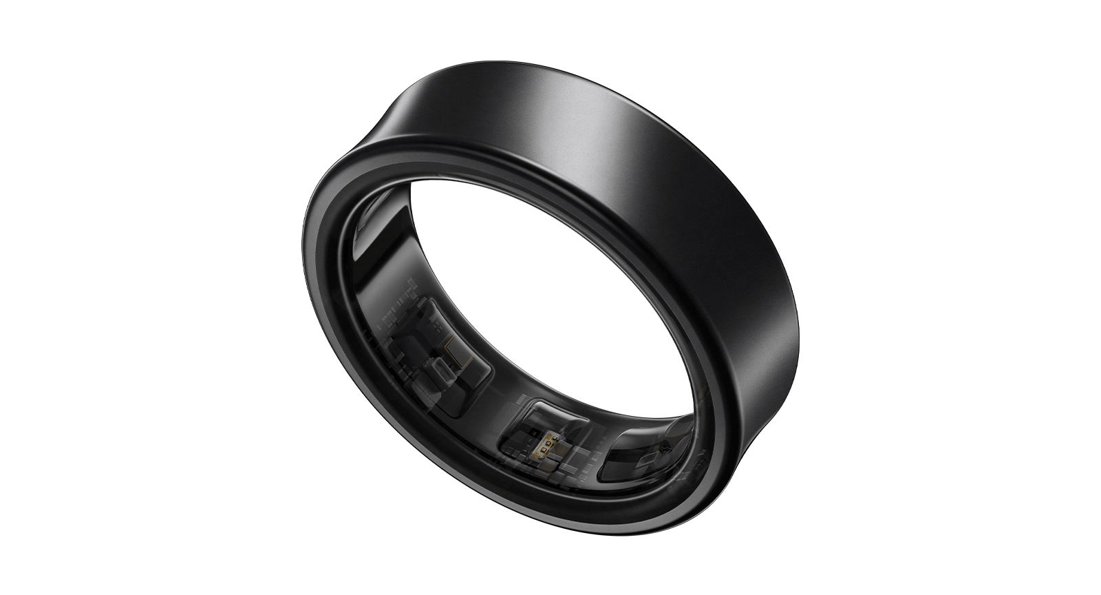 Image of the new Samsung smart ring, the Galaxy Ring, in Titanium Black.