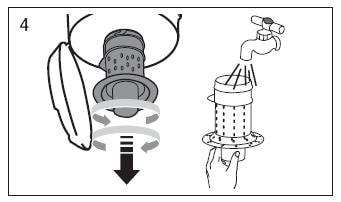 How do I clean the dust bin and grille on my Samsung vacuum cleaner?