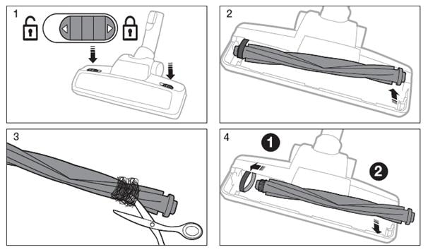 How do I maintain the floor tools on my Samsung upright vacuum cleaner?