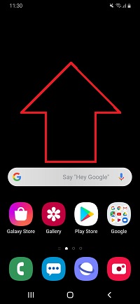 Swipe up on your homescreen