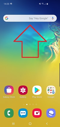 Swipe up from the home screen to access your apps