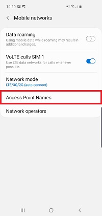 Tap access point names