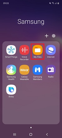 Tap on the My Files app