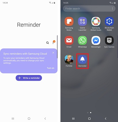 The Reminder app will open and an app shortcut will be added to your apps