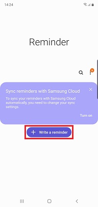 Tap Write a reminder