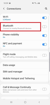 samsung flow bluetooth not available