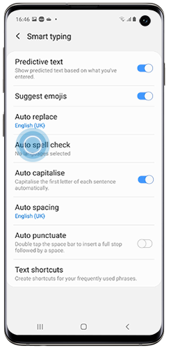 How Can I Personalise And Turn Predictive Text On And Off On My Samsung Galaxy Device Samsung Uk 2284