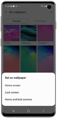 Choose to set image as Home Screen, Lock Screen or both