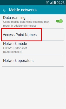 Tap Access Point Names