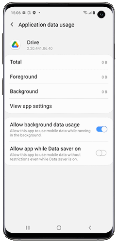 Allow app while Data saver on is activated