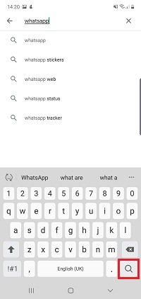 search for WhatsApp